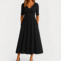 Maïka - Elegantes Damenkleid mit V-Ausschnitt